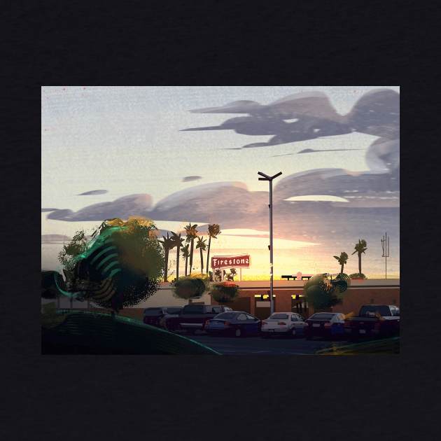 Carpark Sunset by Henry Wong